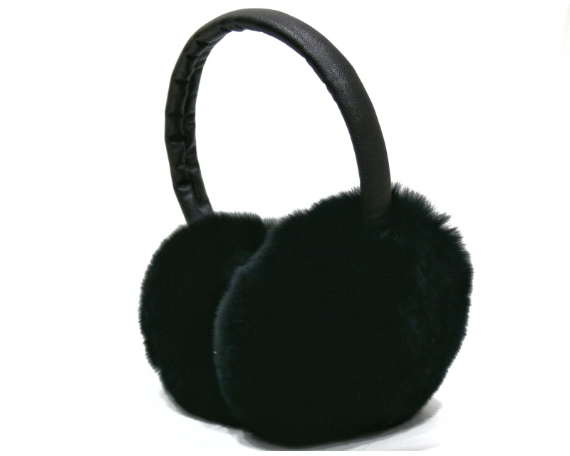 картинка Черные наушники из стриженого меха кролика (арт.300) от магазина Наушники+